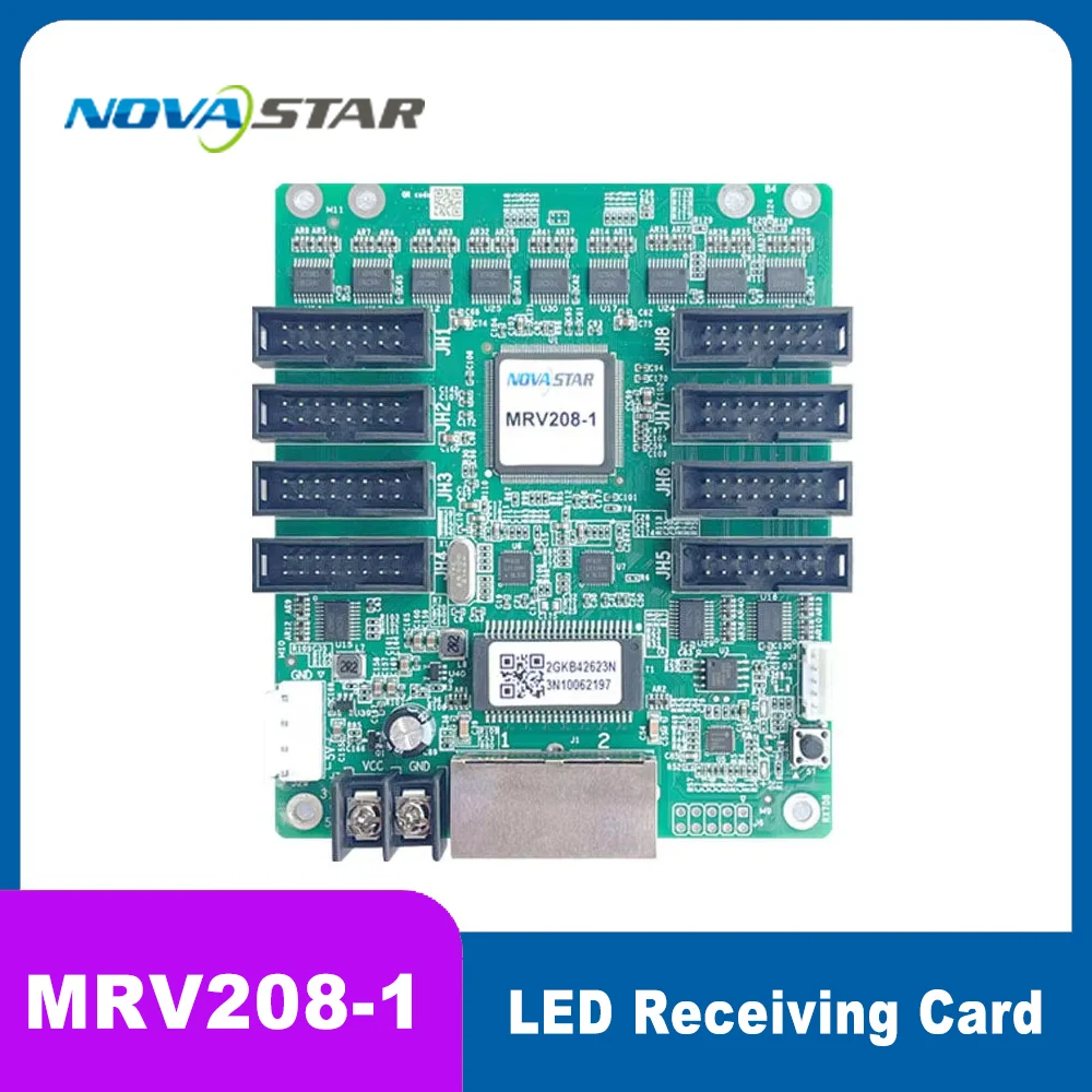 Novastar MRV208-1 Full Color Large LED Video Screen Receiving Card Cassette 8 HUB75E Ports Interface 256x256 Pixels Controller