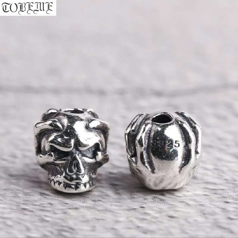 

100% Vintage 925 Silver Skeleton Loose Beads Sterling Skull Beads DIY Jewelry Findings