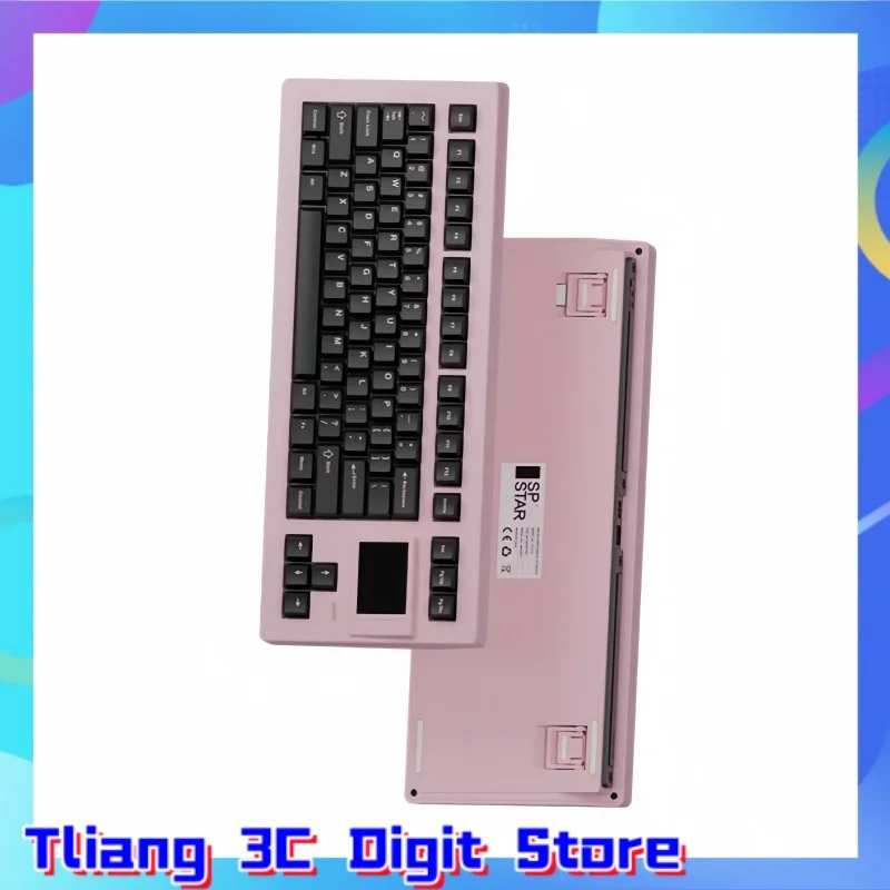 Sp-Star D82 Pro Gaming Mechanical Keyboard Full Key Hot Plug Tri-Mode Connection Personality Display Screen Support Gif Image