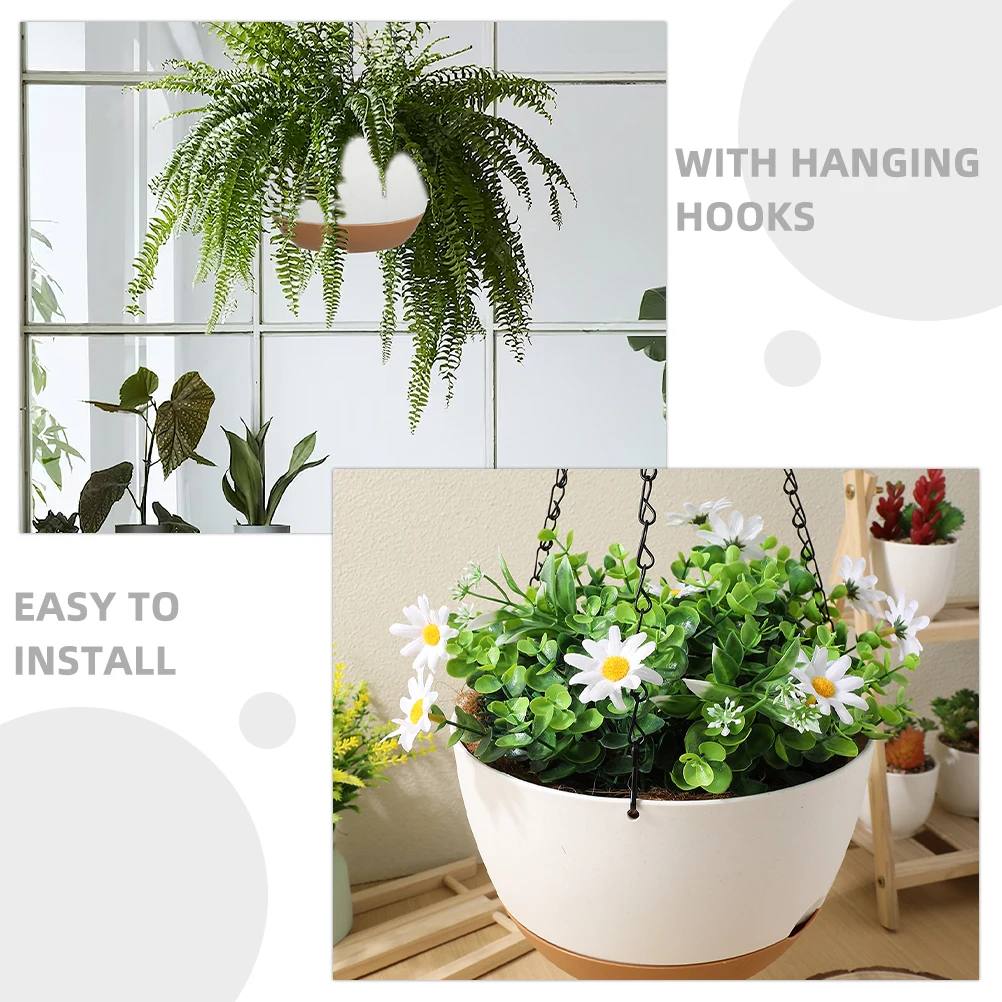 

Hanging Plant Green Stand Plastic Planter Container Hanging Plant Basket Pp Material Durable Garden Balcony