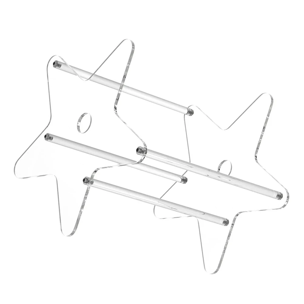 1Pcs Transparent Acrylic Display Holder Star Style Book Storage Rack for Desktop Organizer Home Office Closet Minimalist Design