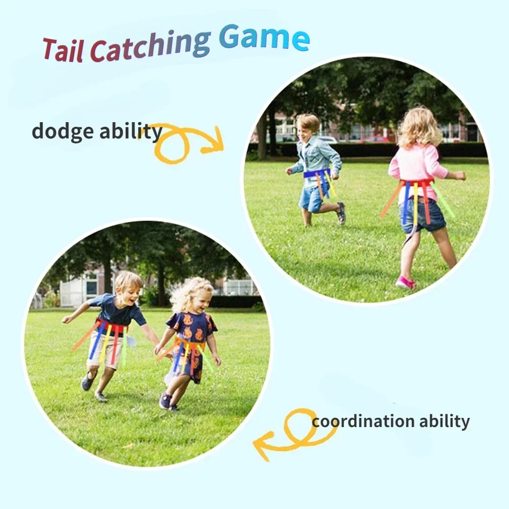 1pc Toy Belt Tail Catching Game Children Parent & Child Outdoor Activities Sensory Fitness Training Equipment Teamwork Game