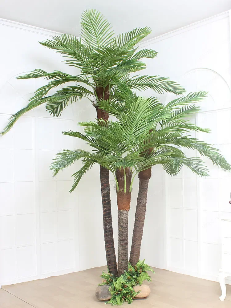 Large Imitation Coconut Tree Fake Trees Imitative Tree Indoor and Outdoor Decorative Plant Hotel Floor Palm Tree Real-Proof