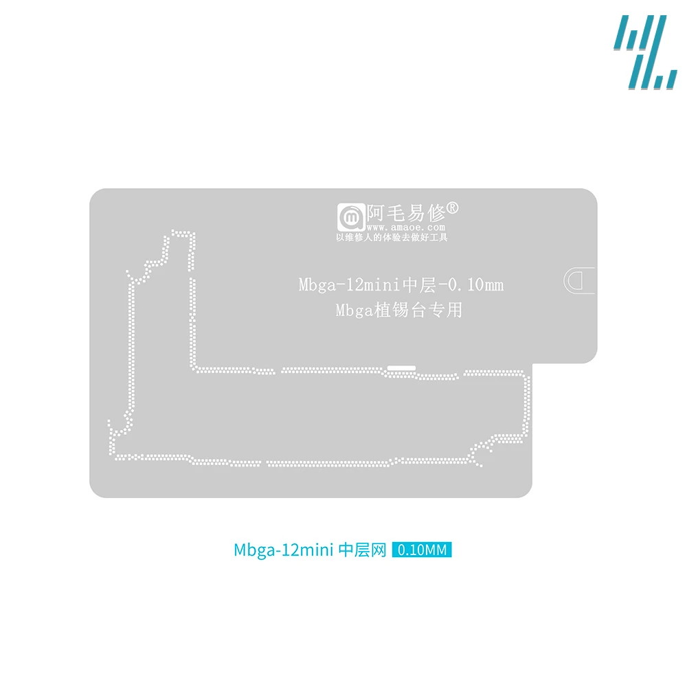 Plantilla de Reballing para IPhone12-13/Mini/Pro/Max, placa base central Mbga de 0,1 MM/0,12 MM