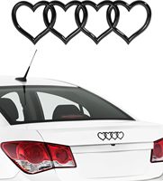 Suitable for Audi Car Tail Logo Modified Love Tail Logo Heart Personality Car Logo Trunk Label Four Ring Label