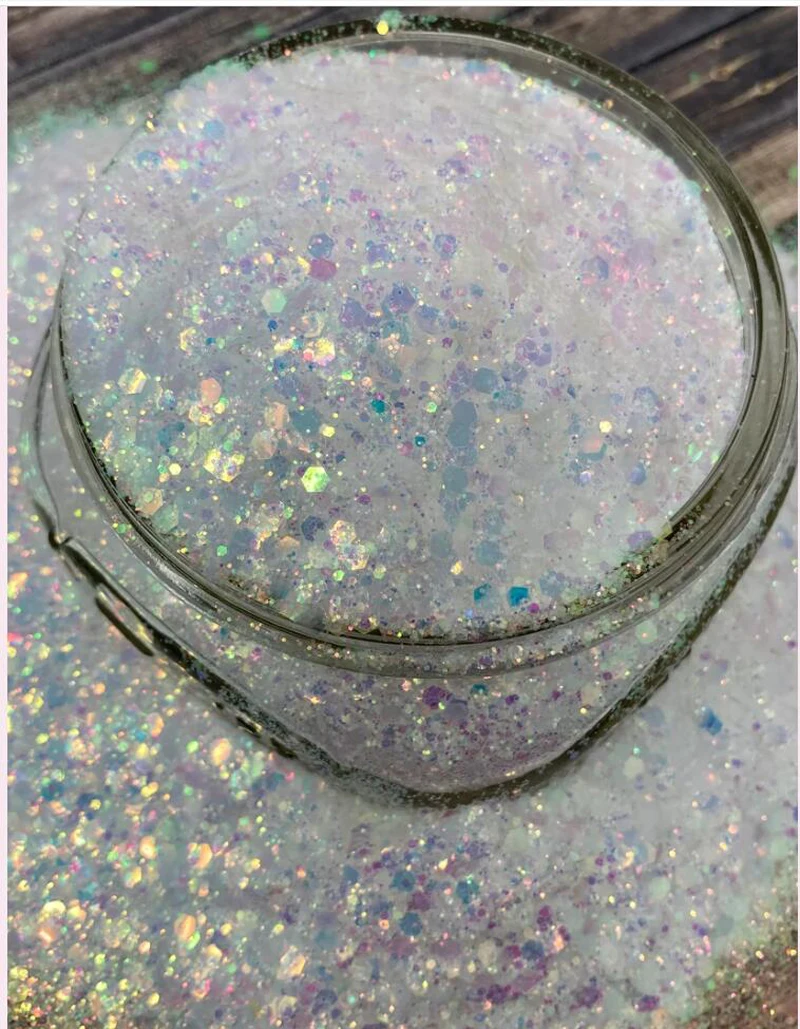 50G Opal Custom Chunky Glitter Opal Chunky Glitter, 12 Color Glitter Powder for Nail Art /Tumblers /Iridescent Chunky Glitter