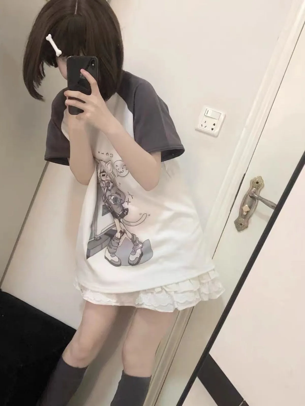 Japanse vrouw kleding met afneembare mouw T-shirts korte lange mouw vrouwelijke kleding 2000s zomer lente kawaii y2k kleding