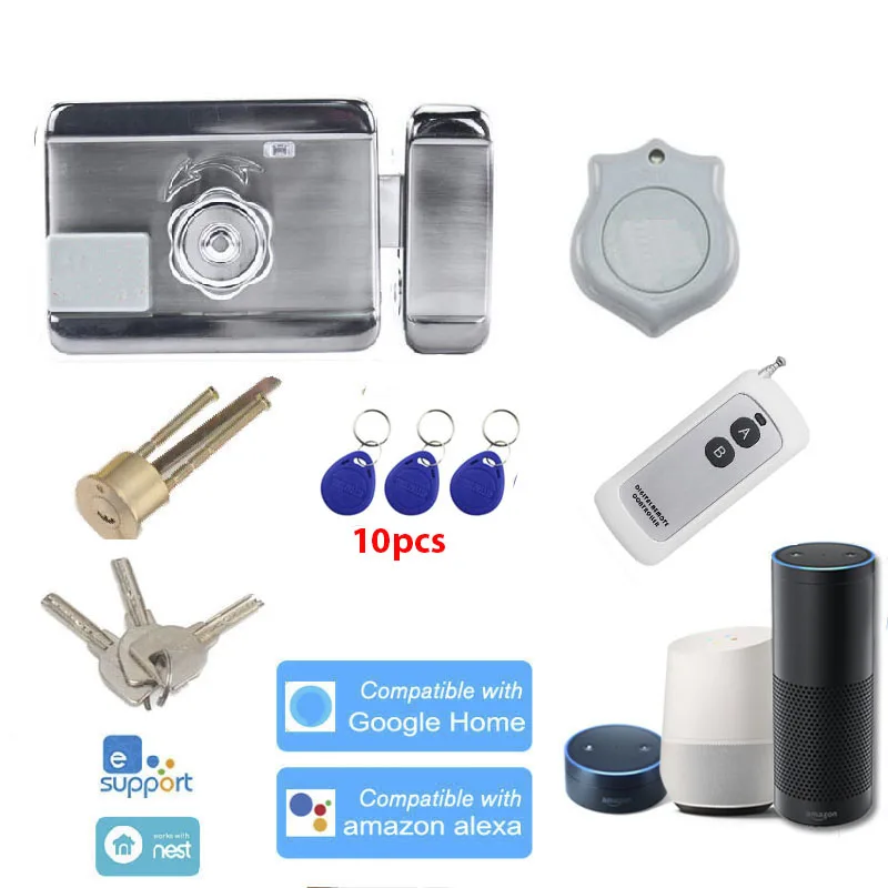 Wifi Smart Lock eWelink Electric Lock Remote Unlock 12V Powered Key autolock Use with Motion Sensor Video intercom Exit switch