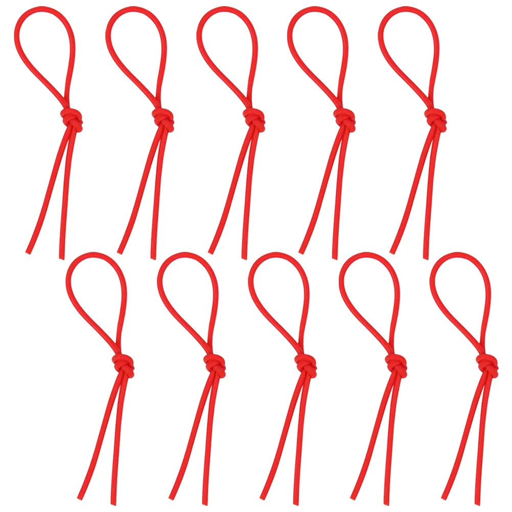 

10pcs Yangqin Pipe Elastic Red Chinese Dulcimer Mallets Rubber Instrument Antioxidant Tuning Accessories Practice