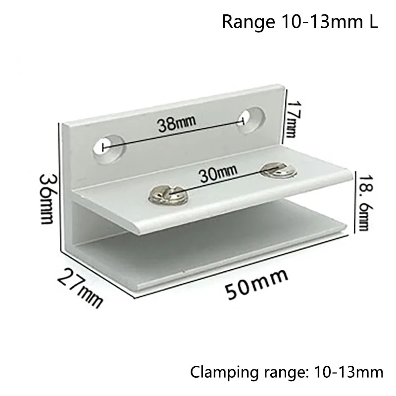 F Style Aluminum Glass Clamps Shelves Support Bracket Clips DIY Hardware for 5 to 13mm Thickness Board Glass Acrylic