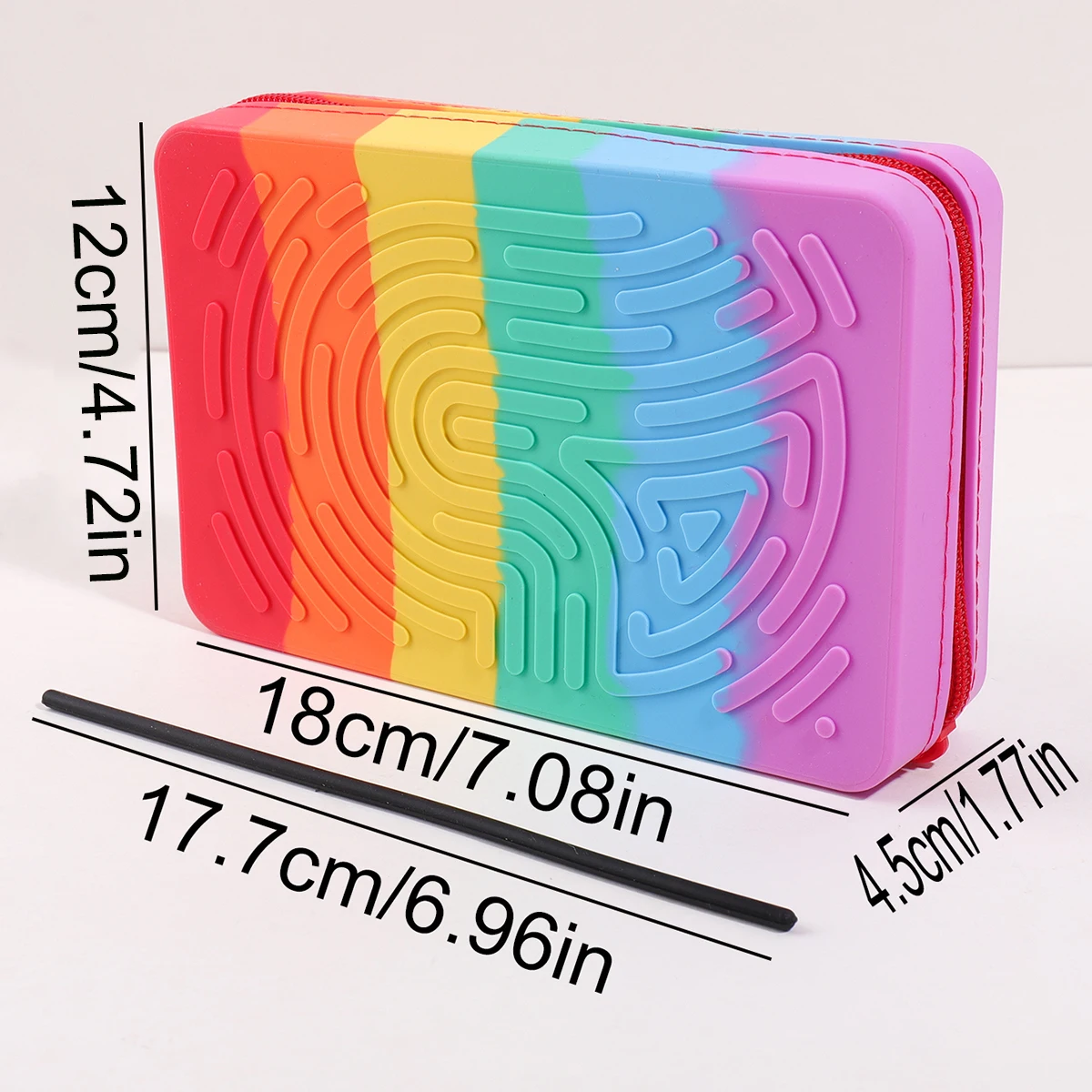Silicone Rainbow Desk Stationery Fidget Toy 20 Strings Educational Sensory Puzzle Food Grade BPA Free for Student view 2