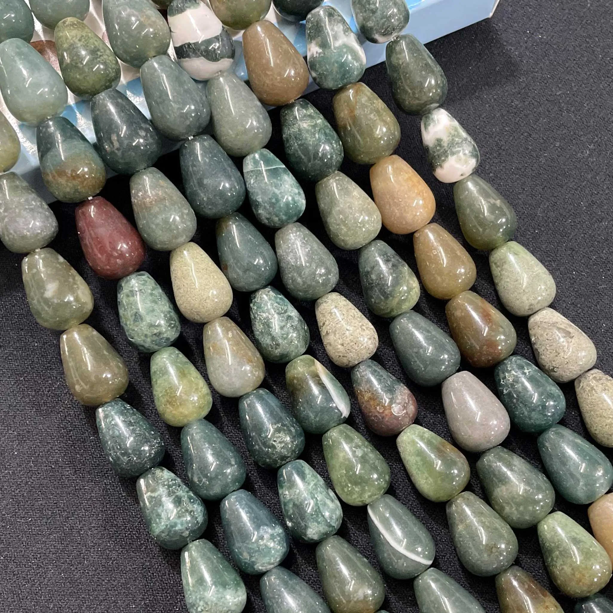 10X14MM Water Drop Natural Stone Agates Aventurine Quartz Chalcedony Loose Spacer Beads For Jewelry Make Diy Bracelet Necklace
