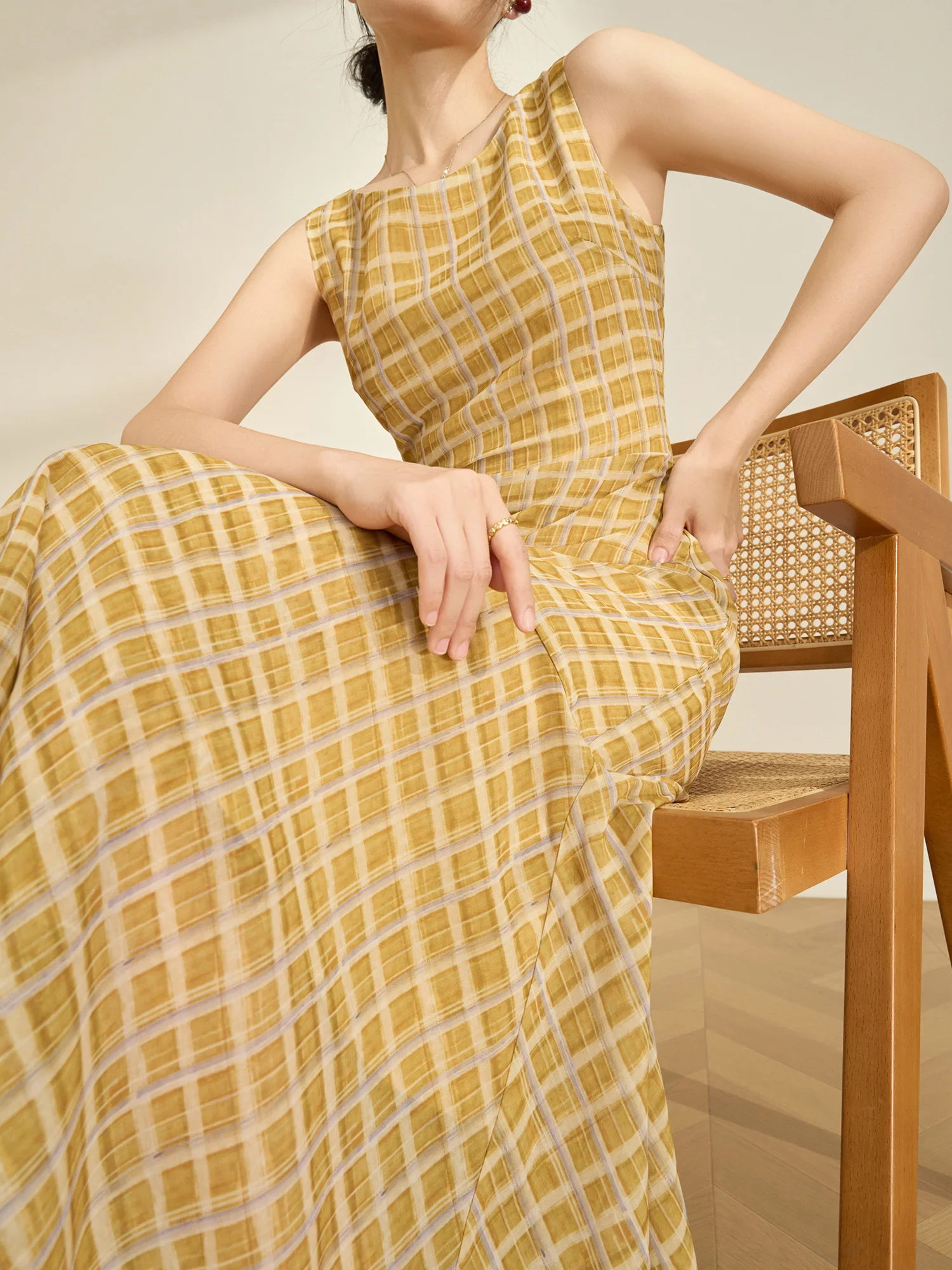 

Летнее платье Flowing Era с принтом, без рукавов, с завышенной талией, повседневное, H-образного силуэта, из полиэстера, женское, для пляжного отдыха