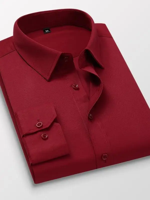 

Color Slim Fit Long Sve irt Men Pure Color Casual Wear Stand Thin Autumn Season Chinese Production