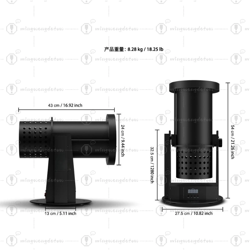 LED1500W Color Paper Machine RGB Bar Wedding Stage Equipment Atmosphere Atmosphere Paper Spray Machine Paper Spray Props