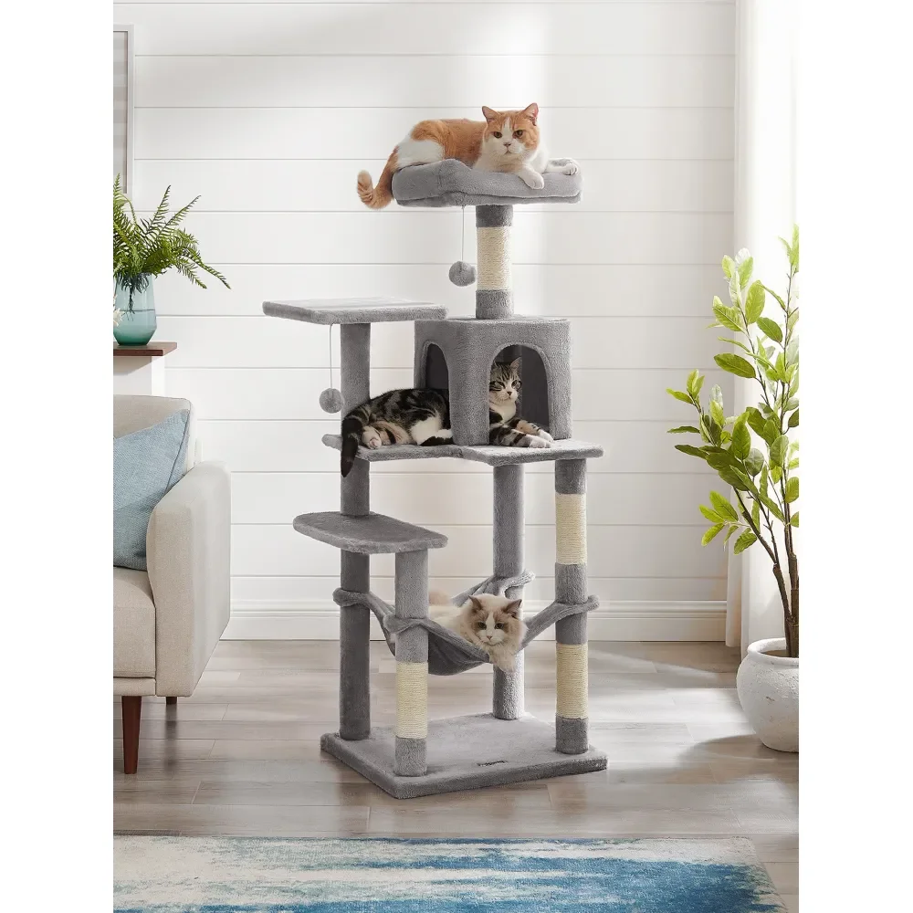 

Cat Tree, Cat Tower, Cat Condo With ching Posts, Hammock, Plush Perch, Cat Activity Center