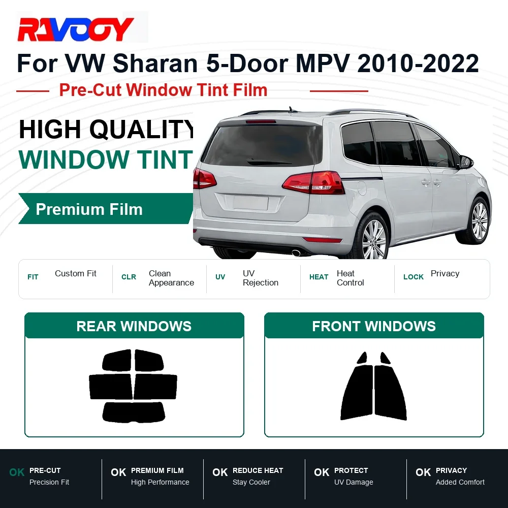 Película De Privacidad Para Ventanas Delanteras Y Traseras De Vw Sharan 5 Puertas Mpv 2010-2022, Precortada, Con Protección Uv Y Rechazo De Calor. — -50%, 26.79€ Coupon, from 26.79€ – 50% descuento – €26.79