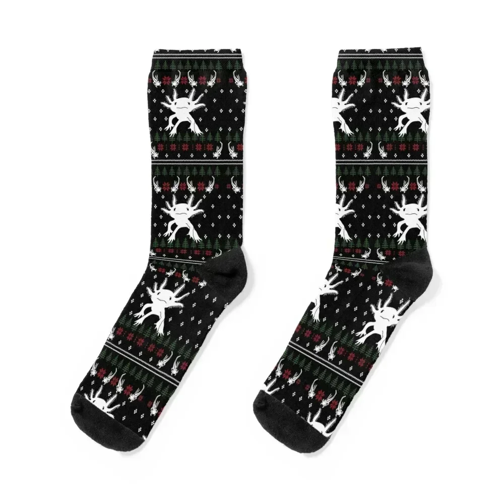 

Axolotl Ugly Christmas Ornament Sweater Socks tennis Heating sock christmas gift Luxury Woman Socks Men's