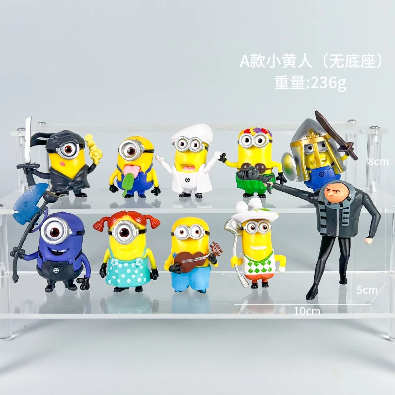 

Новый набор из 10 фигурок Kawai Miniones, игрушки с 3D-глазами, классические фигурки Miniones из мультфильма «Гадкий я», рождественские подарки для детей