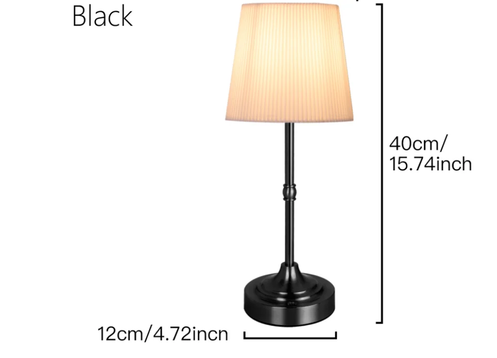 Mesita de noche, comedor, Control de Sensor táctil, brillo de 3 niveles, luz LED de mesa de Metal inalámbrica, lámpara de escritorio con pantalla de tela portátil