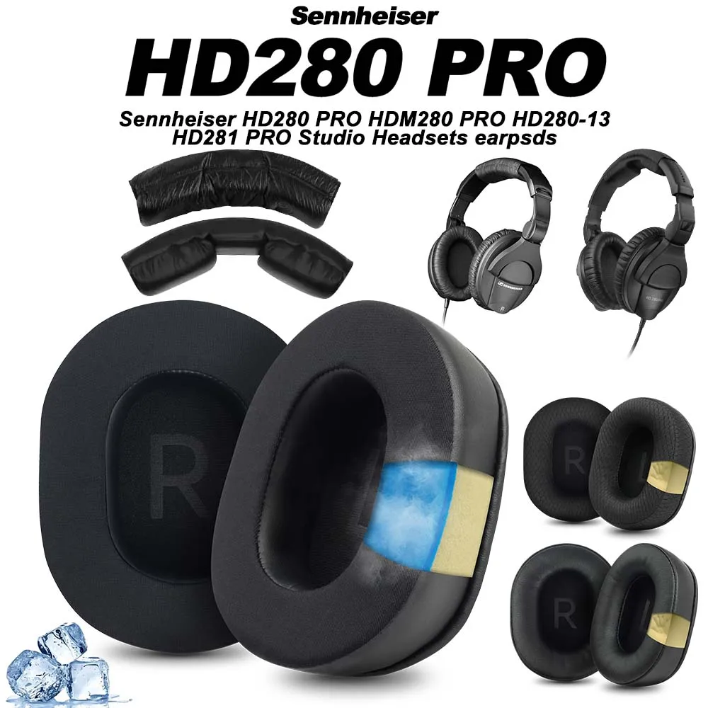 Ersatz-Ohrpolster aus Schaumstoff für Sennheiser HD280 Pro HMD280 PRO Kopfhörer, Memory-Schaum-Ohrpolster aus Proteinleder