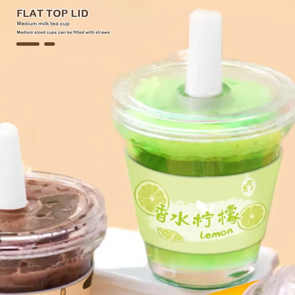 Colorful Stress Relieve Set Mixed Bubble Tea Charm Cream Gel Handmade Imitation Bottle Charm Mobile Phone Chain Charm