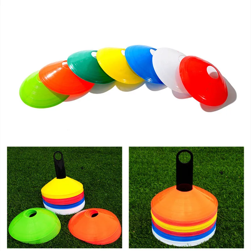 10Pcs Soccer Disc Cone Set Football Agility Training Saucer Cones Marker Discs Multi Sport Training Space Cones Accessories