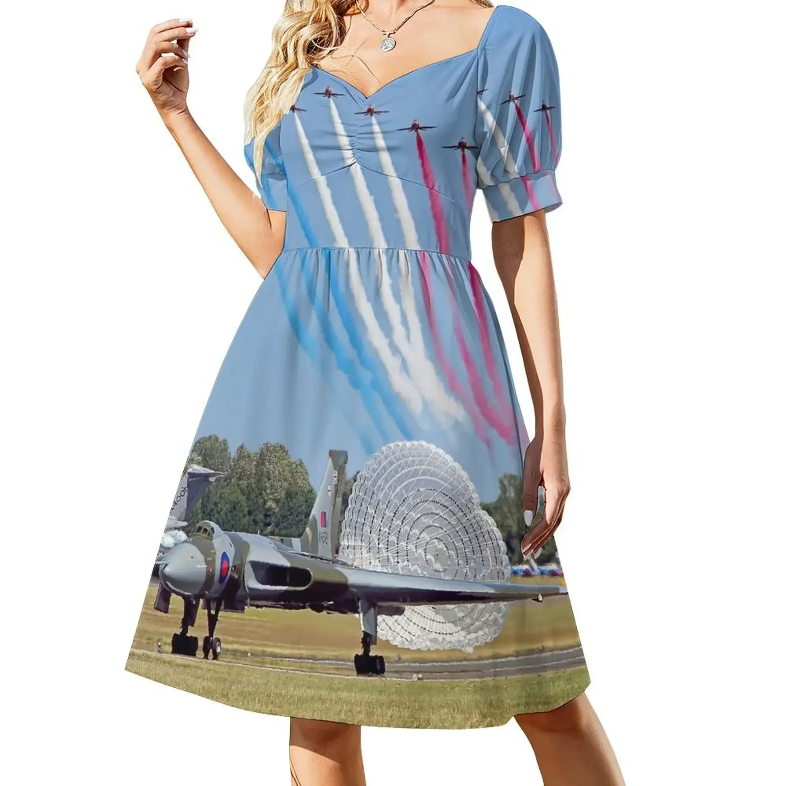 

The Red Arrows Salute The Vulcan Short-Sleeved Dress women's evening dresses 2025 clothes for women clothes for woman Dress