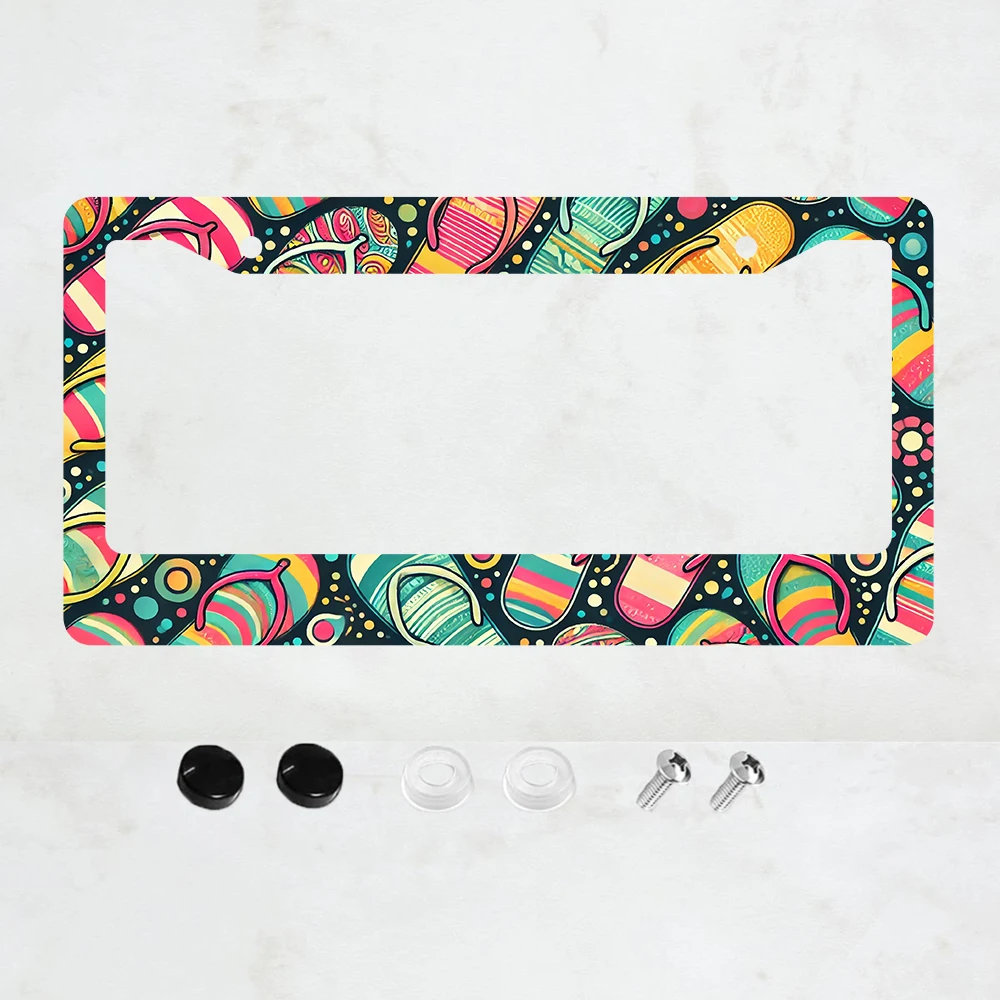 

1 шт. пляжные шлепанцы-тапочки в виде рамки для номерного знака, разноцветные, алюминиевые, для номерных знаков США стандартного размера 6 x 12 дюймов