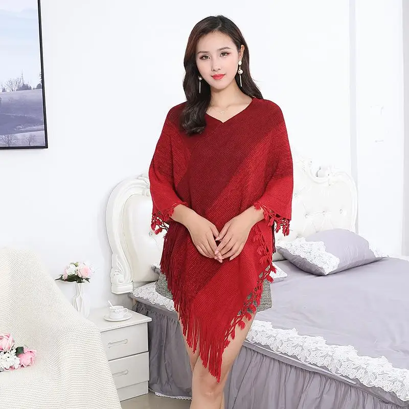 

plus Size Women's Hollow out Patchwork Tassel Cape irt Street Sle Knitted Sweater Single Piece Summer Faion for Ladies