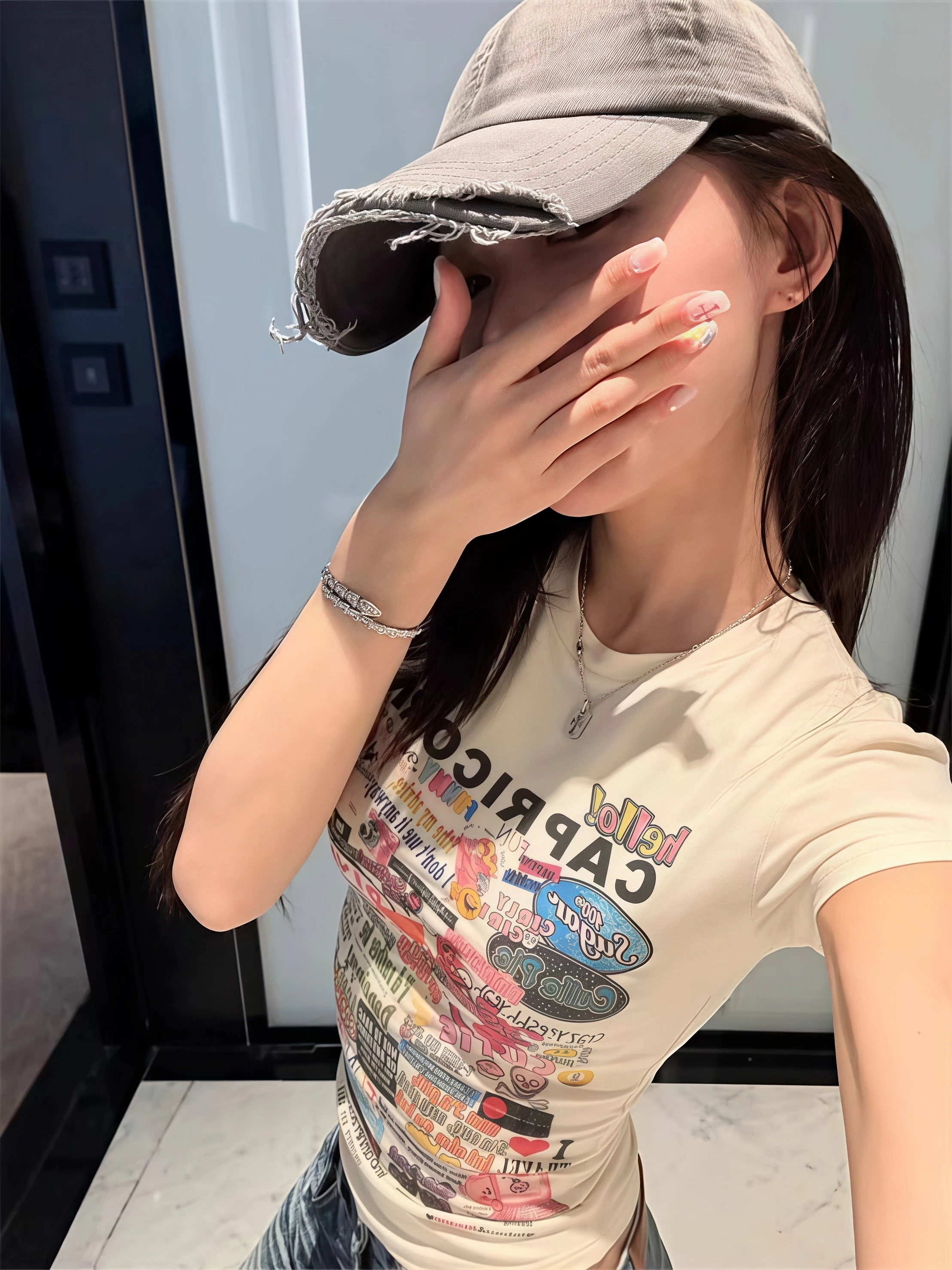 Damen Y2K Graffiti-Print T-Shirt Vintage Rundhals Slim Kurzarm Crop Top Sommer Lässig Niedlich Streetwear Damen-Oberteile – Detail 6