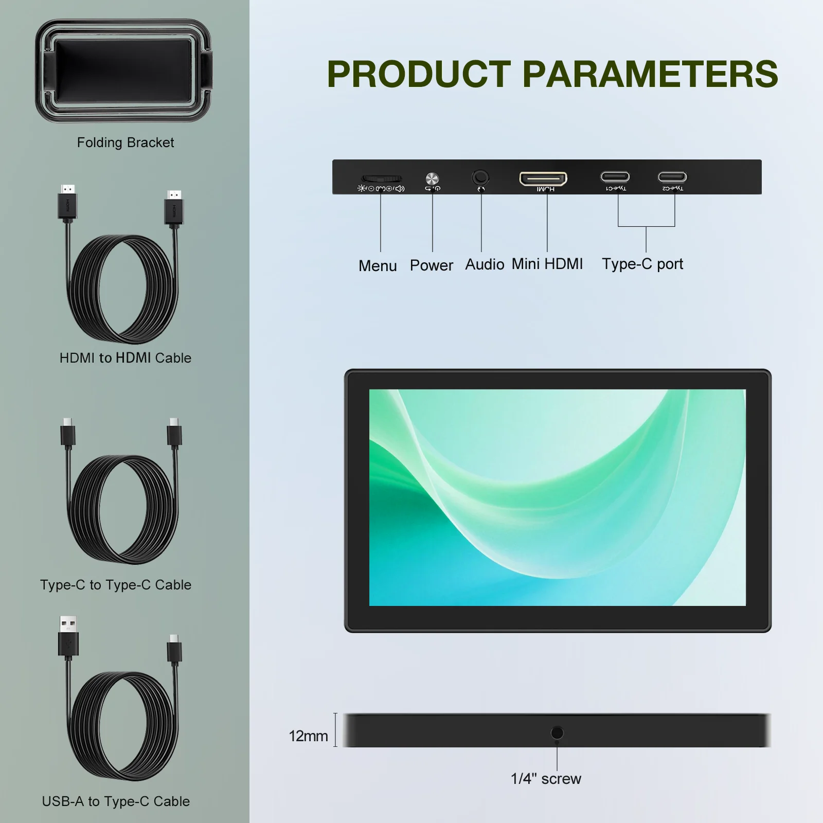 6 Inch Portable Monitor HD 1080P IPS Port Type-C USB HDMI Expansion Second product image 6