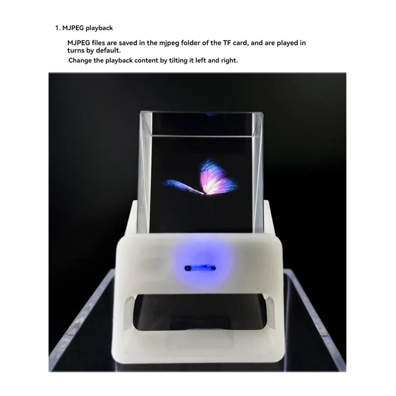 AEF7-1.33-In Semi-Transparent Projection TV WIFI Temperature Humidity Weather ESP32-S3 Aida64 Sub-Screen Holographic Screen