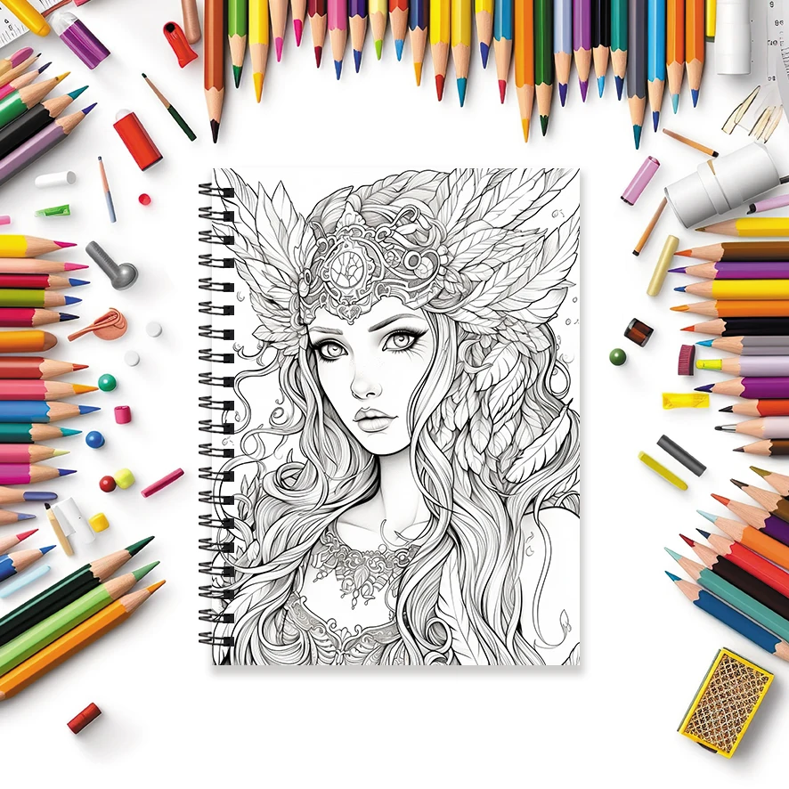 Adult Coloring Book - 8.3x 11.2 Inch 32 Pages Unique People Coloring Book - Helps Reduce Stress and Ease Emotions
