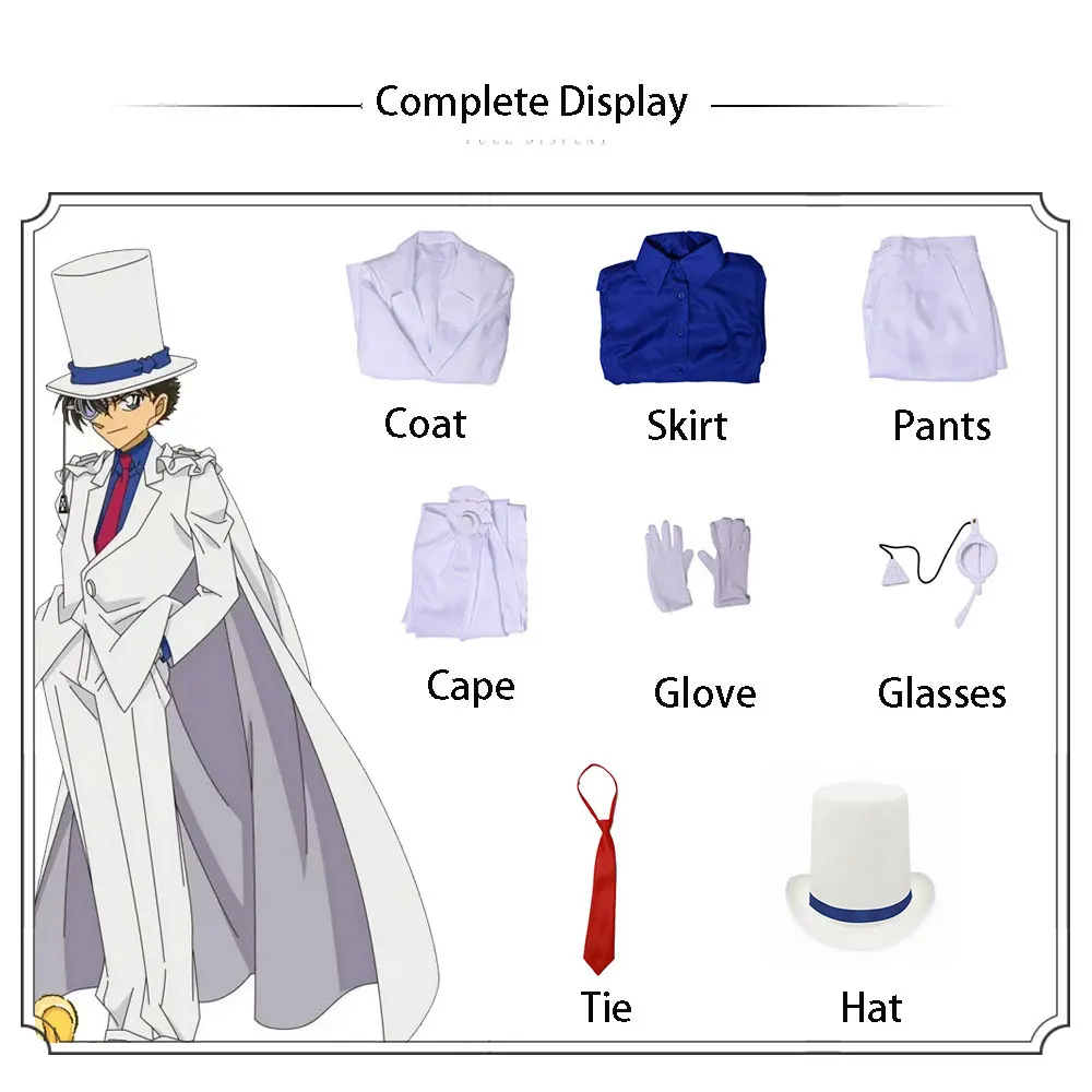 Kidd Costume anime Animation Movie Famous Detective Conan Costume Suit for Men