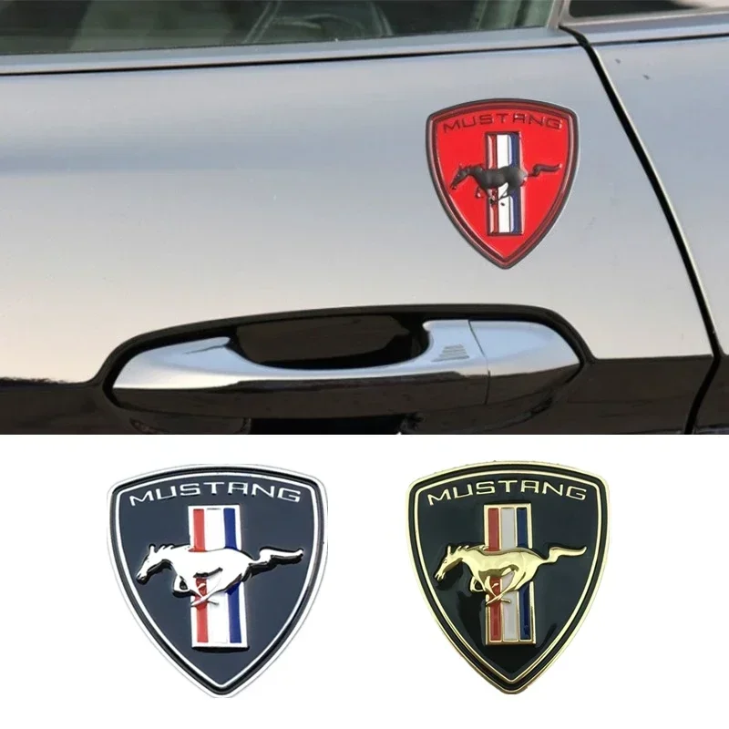 Pegatina Decorativa Metálica para el Lateral de la Carrocería del Coche, 5.8X6.4CM, para Ford Mustang GT350 GT500 Shelby Cobra Spoiler SVT Mondeo, Accesorios para Auto