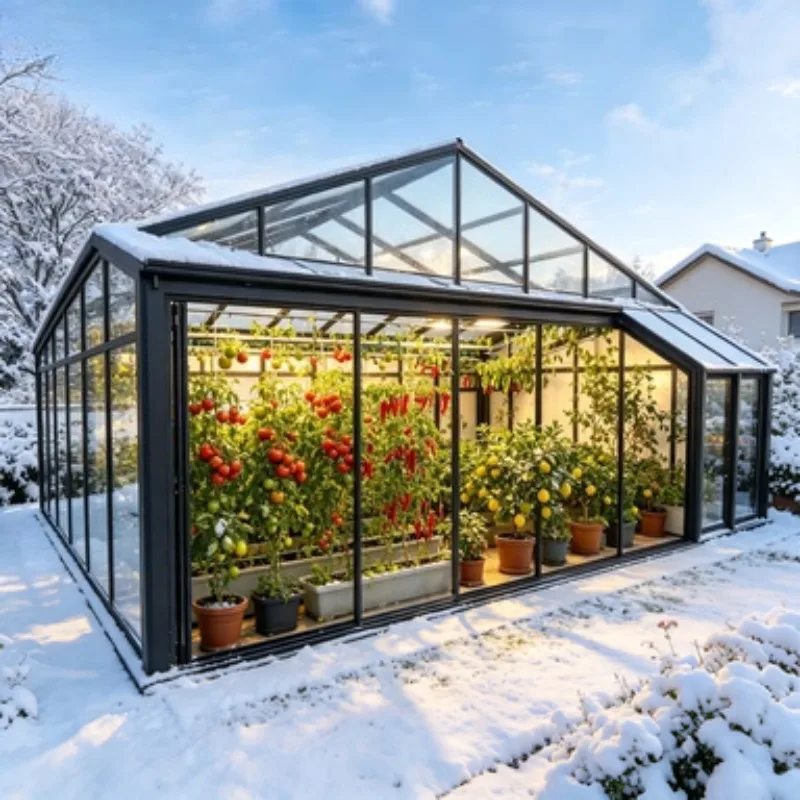 Energy Efficient Aluminum Sunroom Glass House Outdoor Conservatory with Thermal Break Insulated Glass Room for Villa Garden