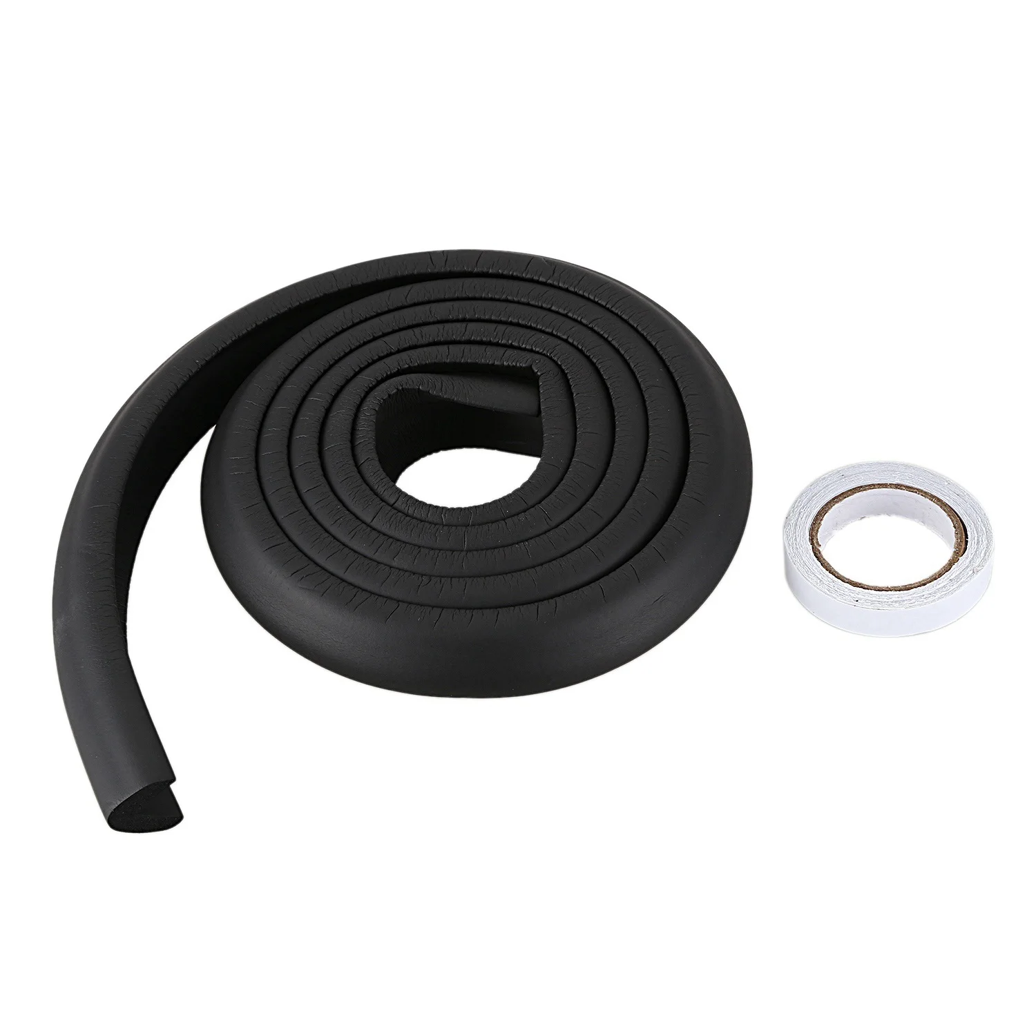 

B05B-4Pcs Child Baby Safety Desk Table Edge Cover Guard Corner Protector Cushion Black & 1X 2M Children Protection Table Guard S