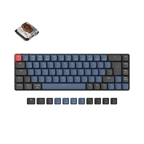 Keychron K7 Pro QMK/VIA Wireless Mechanical Keyboard ISO 65% Layout ABS Keycaps RGB Backlight Hot-Swappable Gateron Switch