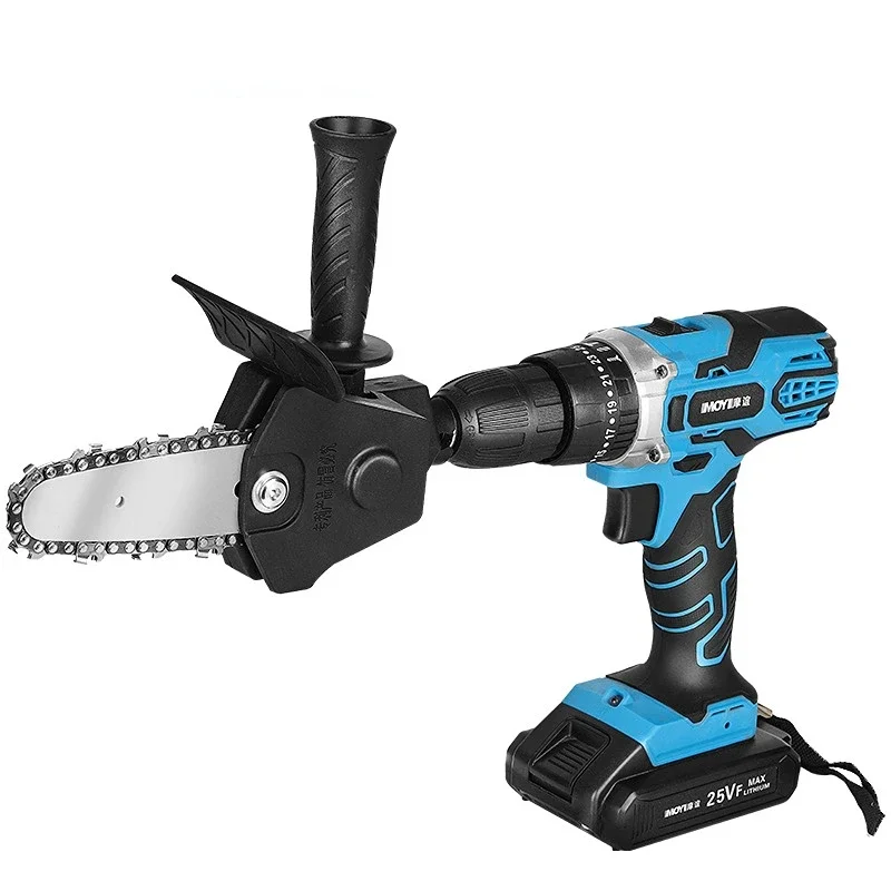 

1pc Electric drill replaced by electric chain saw Household logging Electric pruning saw Woodworking single hand electric saw