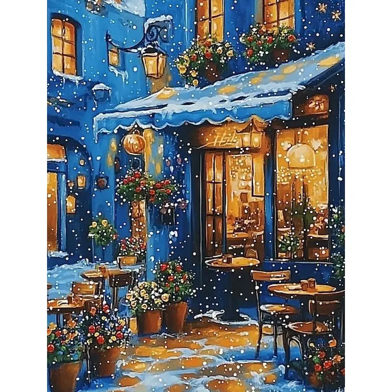 GATYZTORY Painting By Numbers Picture Canvas Painting Christmas Scenery Number Painting Home Decor Picture On Numbers