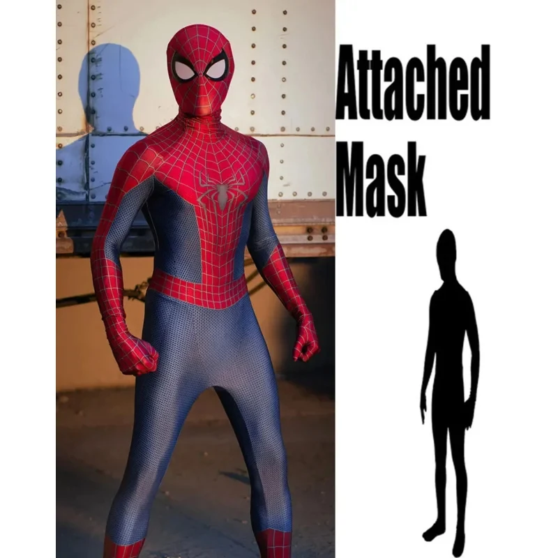 

★Halloween Cosplay Costume Men TASM 2 Spider Superhero Zentai Suit Adults s Male Full Bodysuit Jump♥ All corners of the country