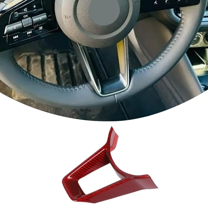 

Накладка на руль из настоящего карбона, U-образная рамка, декоративная отделка для Nissan 400Z, аксессуары для интерьера автомобиля