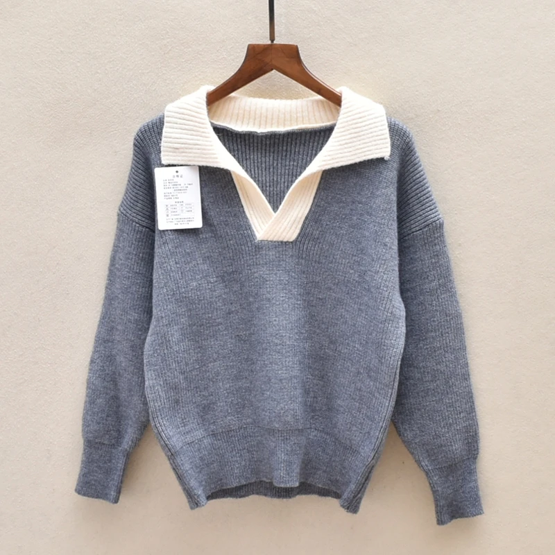 Thiened Long Sve  Ne Knitted Sweater Women's Autumn Winter Faion Versatile Warm Pure Color Crew Ne Top