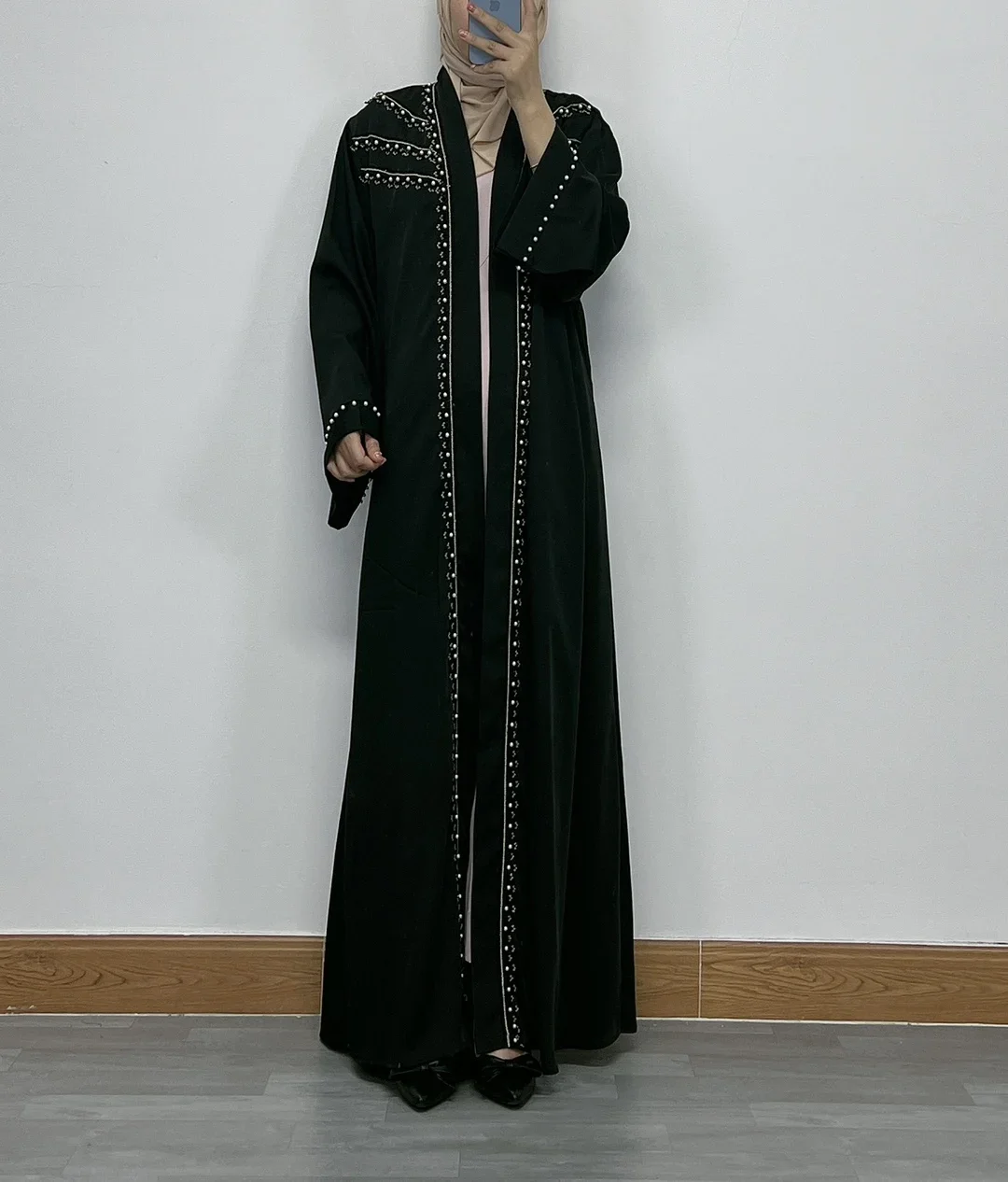 Women's Muslim Cardigan Middle East Dubai Studded Embroidered Lace Robe New Muslim Women Abaya