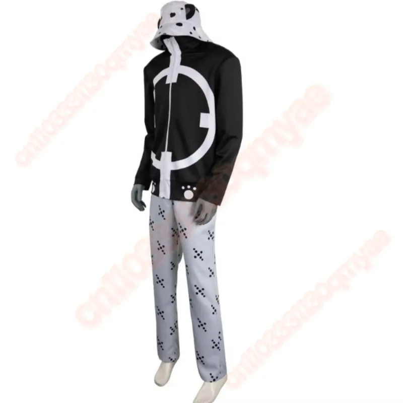 Bartholomew Kuma Coslay Costume Black Outfit with Bear Claw White Pant Hat Carnival Halloween Fancy Tyrant Bear Set for Man