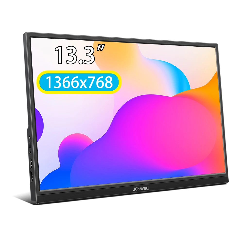 

Portable Monitor 13.3 Inch 1366x768 60Hz TN Panel LCD Display Double HDMI and Type-c Secondary Monitor For Switch Xbox Laptop