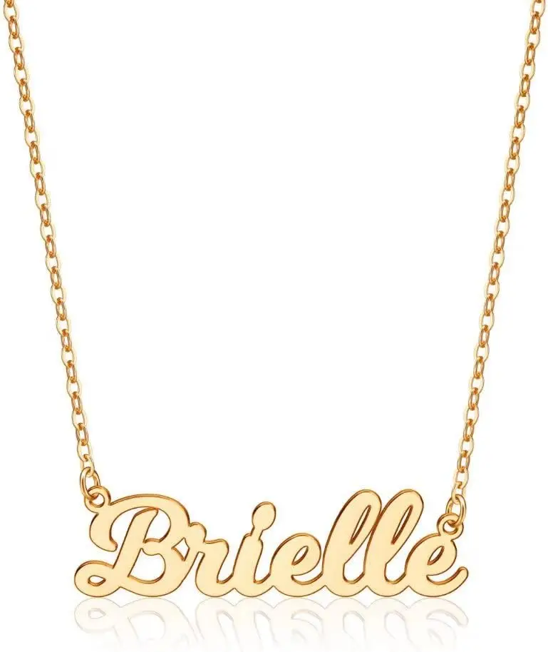 

Персонализированное именное ожерелье Ursteel, позолоченное 14-каратным золотом, изящное именное колье-жетон, ювелирное украшение с именем на заказ