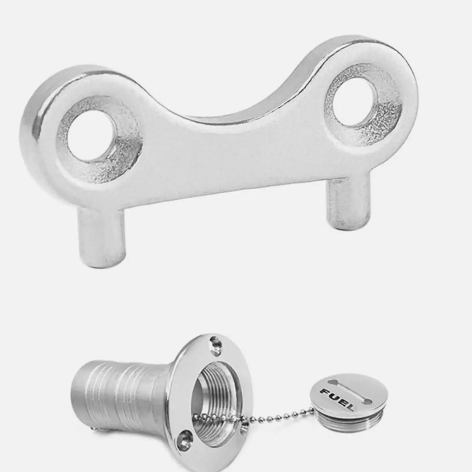 Boat Fuel Cap Key Marine Stainless Steel Water Tank Filler Plate Tool with EVA Pendant for Yacht Accessories Repair Replacement view 3