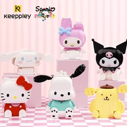 Genuine keeppley Sanrio Kuromi building blocks HelloKitty mymelody assembled toys Cinnamoroll model ornaments birthday gift